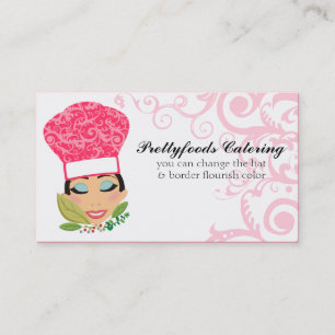 Custom colour Italian Hispanic chic woman chef Business Card