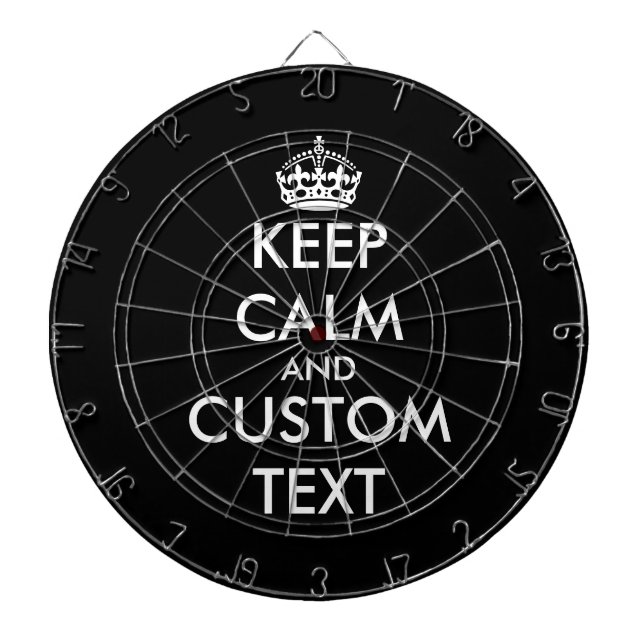 Custom colour keep calm and carry on dartboard (Front)