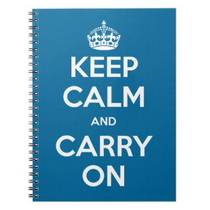 Custom Colour Keep Calm and Carry On Notebook