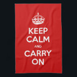 Custom Colour Keep Calm and Carry On Tea Towel<br><div class="desc">You can choose any colour as background for this design by clicking 'Customise it!'</div>