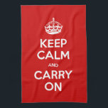 Custom Colour Keep Calm and Carry On Tea Towel<br><div class="desc">You can choose any colour as background for this design by clicking 'Customise it!'</div>