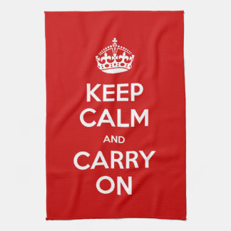 Custom Colour Keep Calm and Carry On Tea Towel