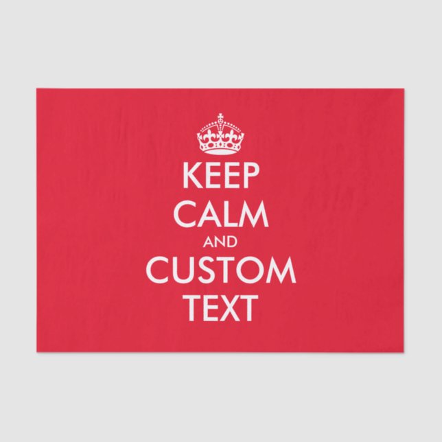 Custom colour Keep Calm gift wrap tissue paper (Front)
