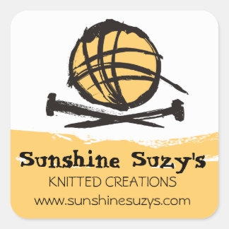 custom colour knitting needles yarn ink blot square sticker