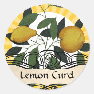 Custom colour lemon branch fruit canning label