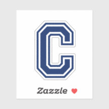 Custom colour letter C sporty college font alphabe