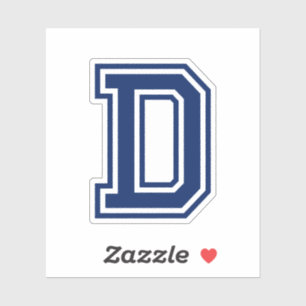 Custom colour letter D sporty college font alphabe