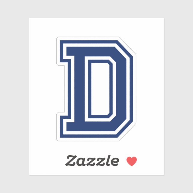 Custom colour letter D sporty college font alphabe (Sheet)