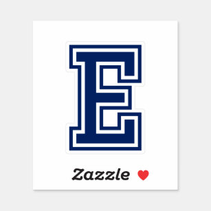 Custom colour letter E sporty college font