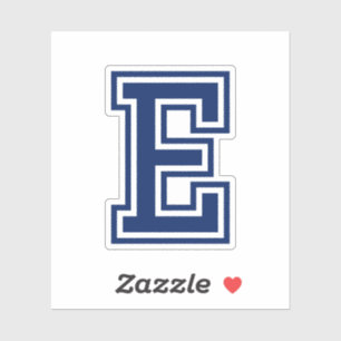 Custom colour letter E sporty college font alphabe