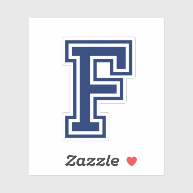 Custom colour letter F sporty college font alphabe (Sheet)