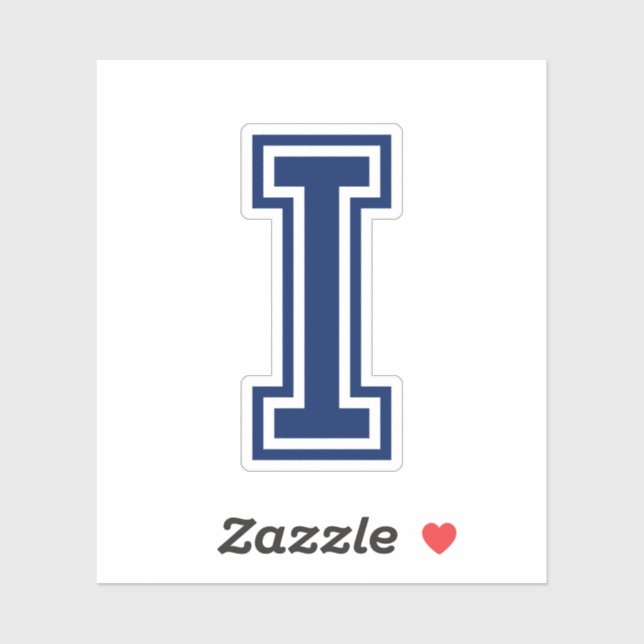 Custom colour letter I sporty college font alphabe (Sheet)