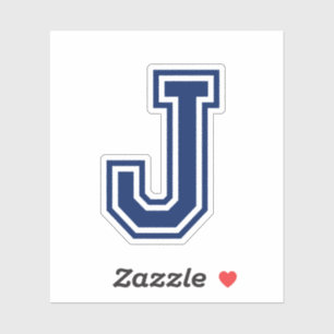Custom colour letter J sporty college font