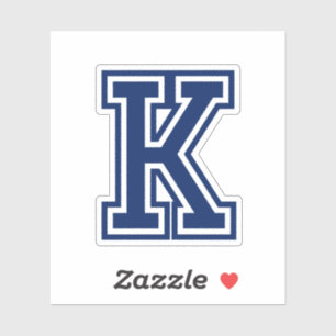 Custom colour letter K sporty college font