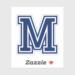 Custom colour letter M sporty college font