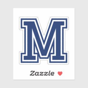 Custom colour letter M sporty college font alphabe