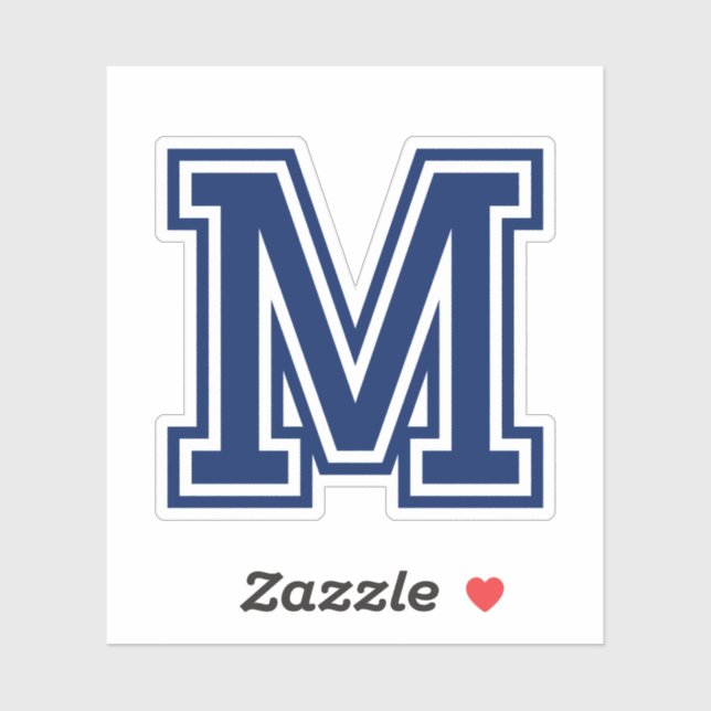 Custom colour letter M sporty college font alphabe (Sheet)