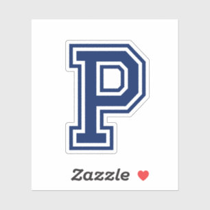 Custom colour letter P sporty college font alphabe