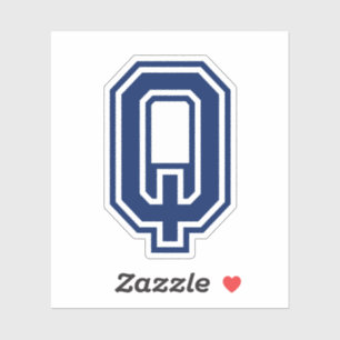 Custom colour letter Q sporty college font alphabe