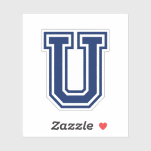 Custom colour letter U sporty college font alphabe