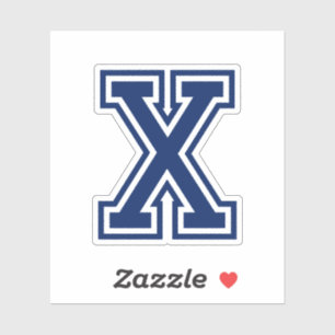 Custom colour letter X sporty college font alphabe