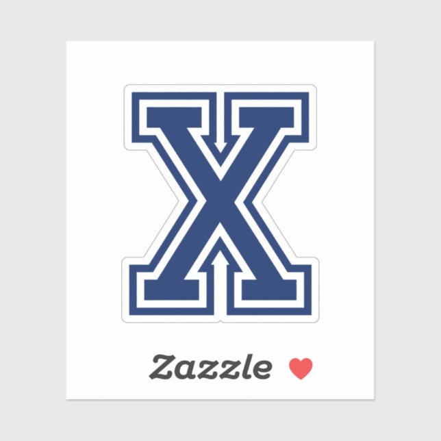 Custom colour letter X sporty college font alphabe (Sheet)