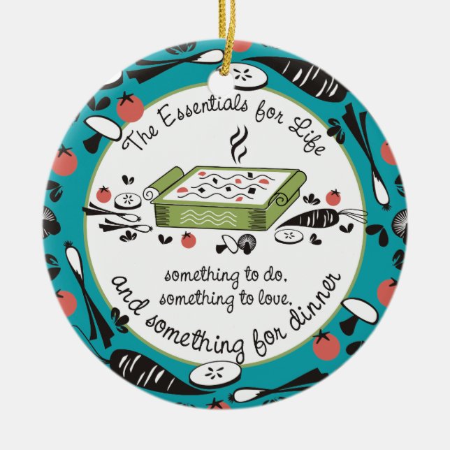 Custom colour life dinner food Christmas ornament (Front)