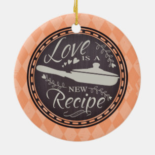Custom colour love is new recipe Christmas ornamen Ceramic Tree Decoration
