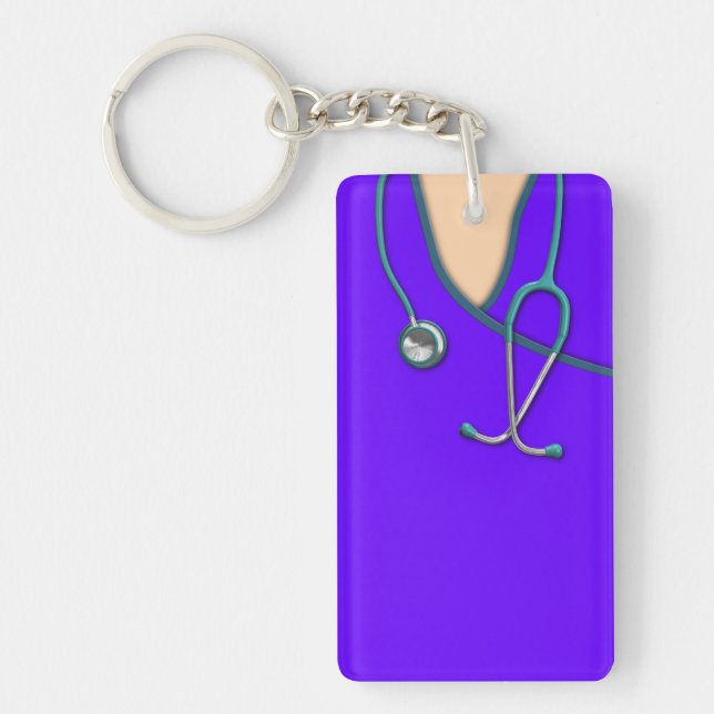 Custom Colour Medical Scrubs Key Ring (Front)