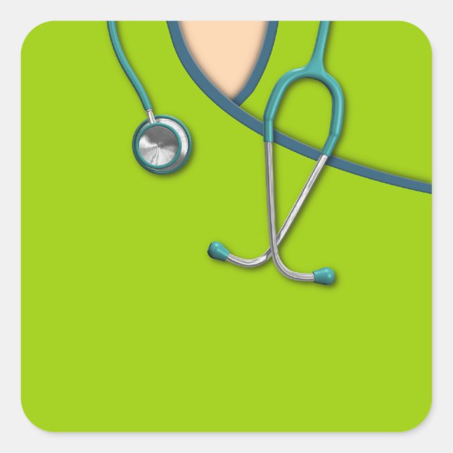 Custom Colour Medical Scrubs Square Sticker (Front)