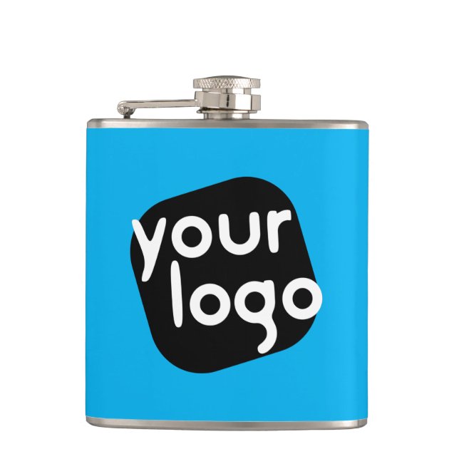  Custom Colour Minimal Modern Branded Add Your Log Hip Flask (Front)