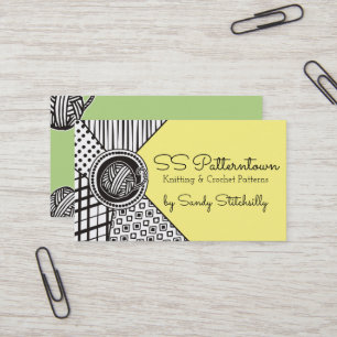 Custom colour mixed patterns yarn knitting crochet business card