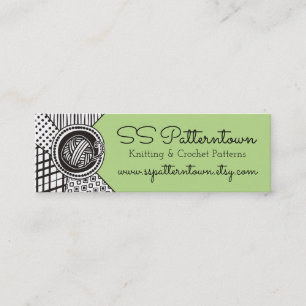 Custom colour mixed patterns yarn knitting crochet mini business card