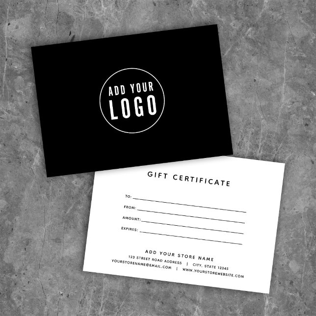 Custom Colour Modern Add Logo Gift Certificate (Creator Uploaded)