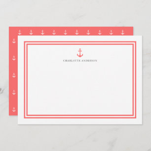 Custom Colour Modern Classic Anchor Personalised Card