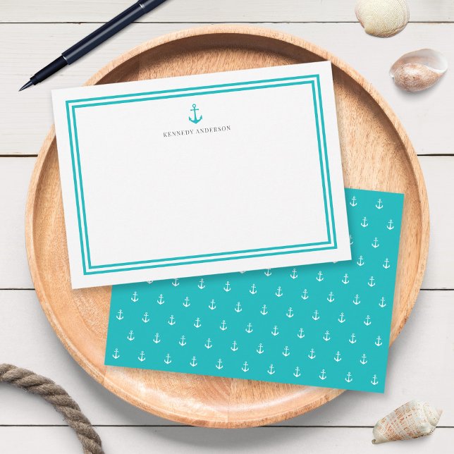 Custom Colour Modern Classic Anchor Personalised Card (Creator Uploaded)