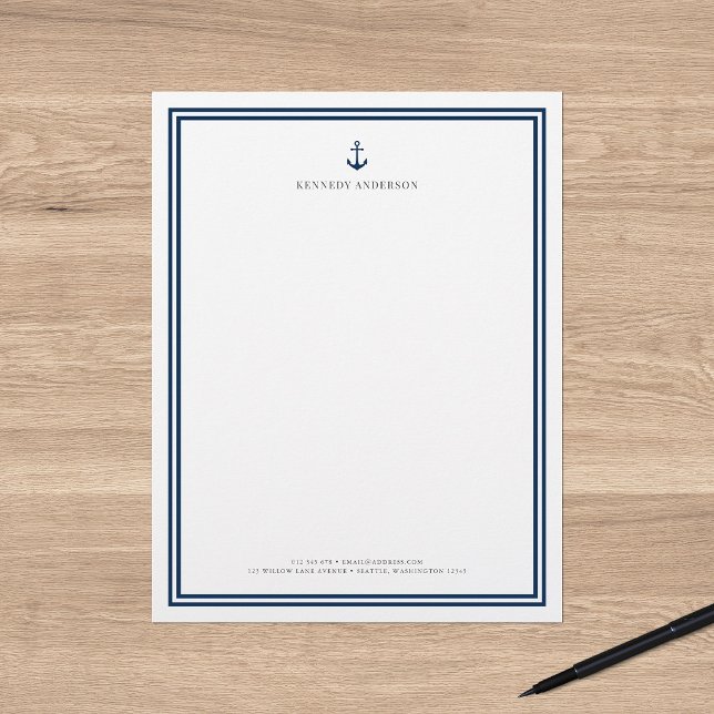 Custom Colour Modern Classic Anchor Personalised Letterhead (Creator Uploaded)