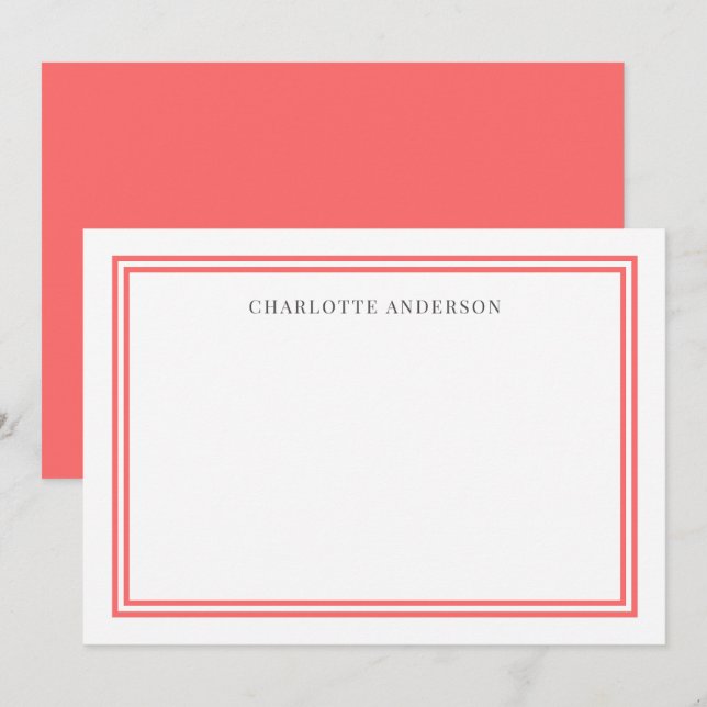 Custom Colour Modern Classic Borders Personalised Card (Front/Back)