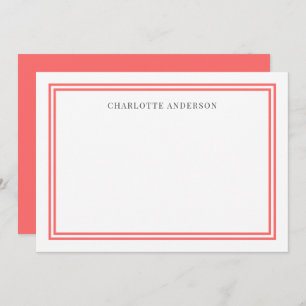 Custom Colour Modern Classic Borders Personalised Card