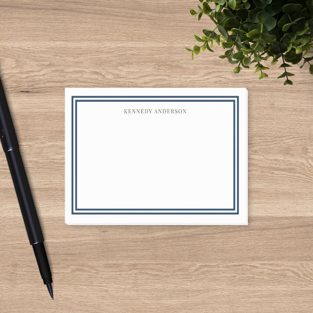 Custom Colour Modern Classic Borders Personalised Post-it Notes (Creator Uploaded)