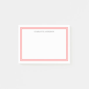 Custom Colour Modern Classic Borders Personalised Post-it Notes