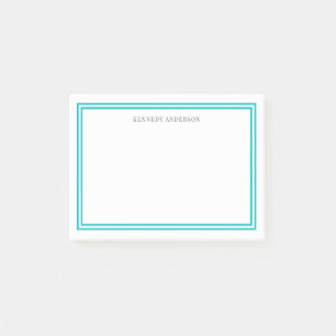 Custom Colour Modern Classic Borders Personalised Post-it Notes