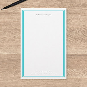 Custom Colour Modern Classic Borders Personalised Stationery