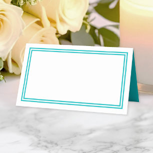 Custom Colour Modern Classic Borders Place Card