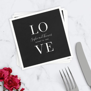 Custom Colour Modern Elegant Love Wedding Paper Di Napkin