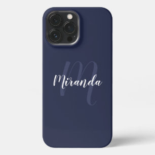 Custom Colour Modern Personalised Monogram and Nam iPhone 13 Pro Max Case