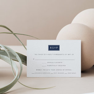 Custom Colour Modern RSVP Card w/ Meal Choice