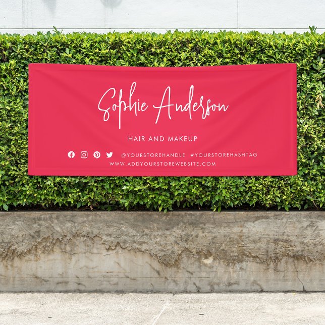 Custom Colour Modern Script Social Media Marketing Banner (Creator Uploaded)