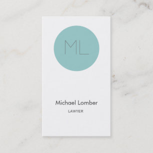 Custom Colour Monogram Circle Modern Business Card