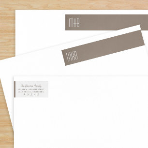 Custom Colour Monogram Modern Skinny Labels